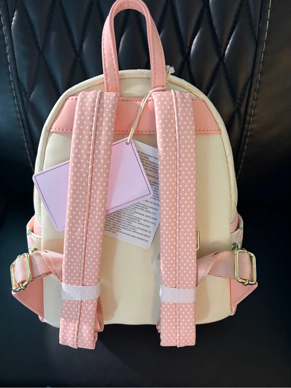 Loungefly Belle Floral Mini Backpack - Cream, Pink & Yellow